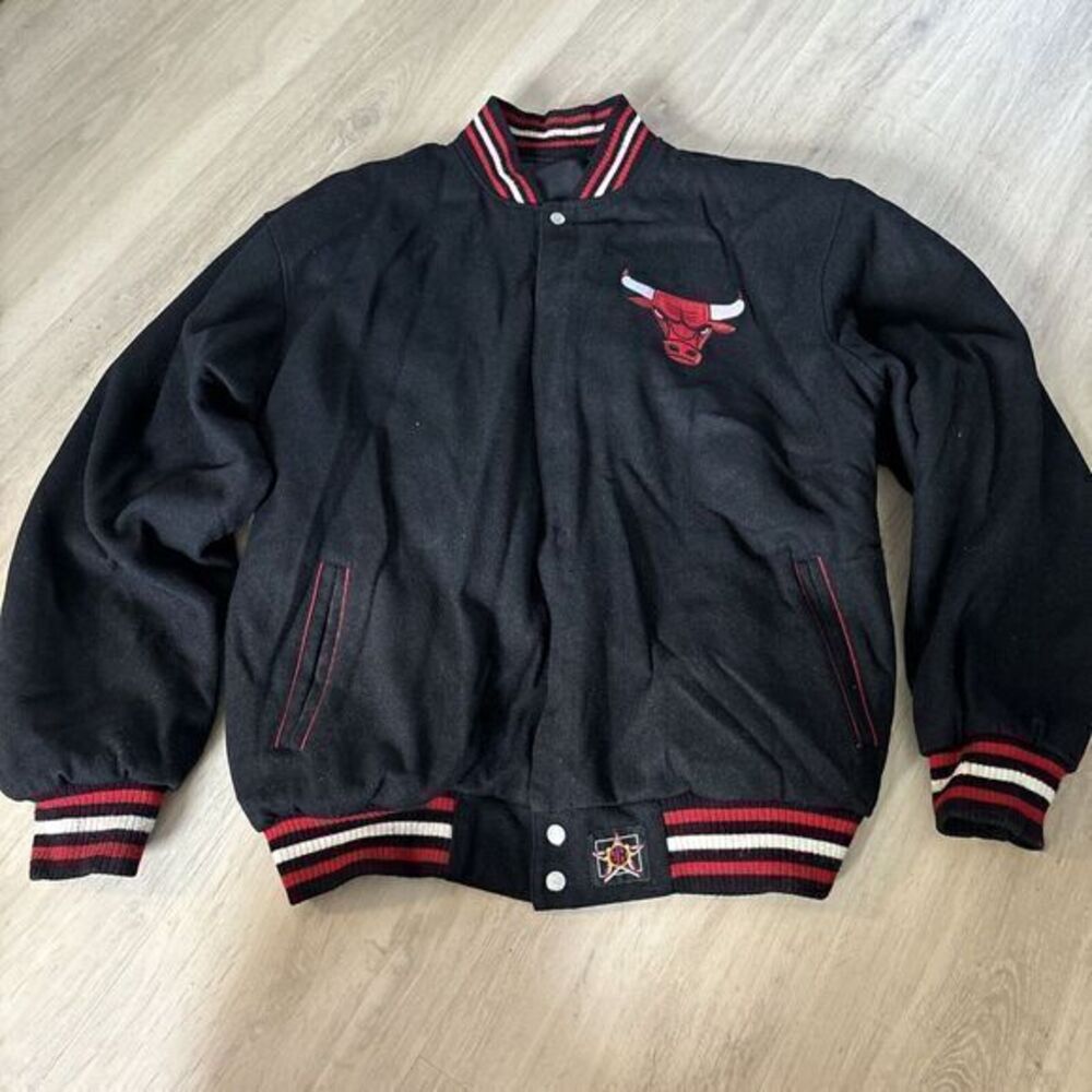 Rare VINTAGE Jeff Hamilton Designs Chicago‎ Bulls Reversible Jacket Size 2XL